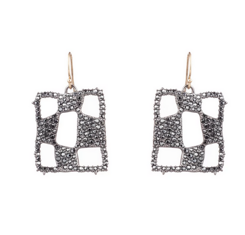 
Tomfoolery: London Pave Checkerboard Wire Earrings
