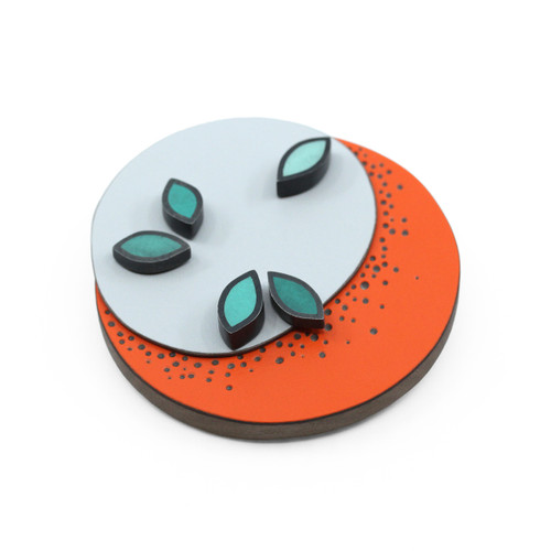 Tomfoolery, Leaf and Dot 3D Brooch, Emily Kidson
