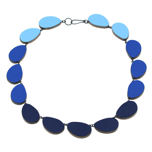 Reversible Blue and Yellow Curve Necklace