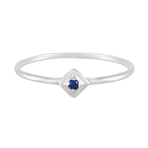 tomfoolery, Silver Petite Square Stacking Gem Ring, Everyday by tomfoolery 