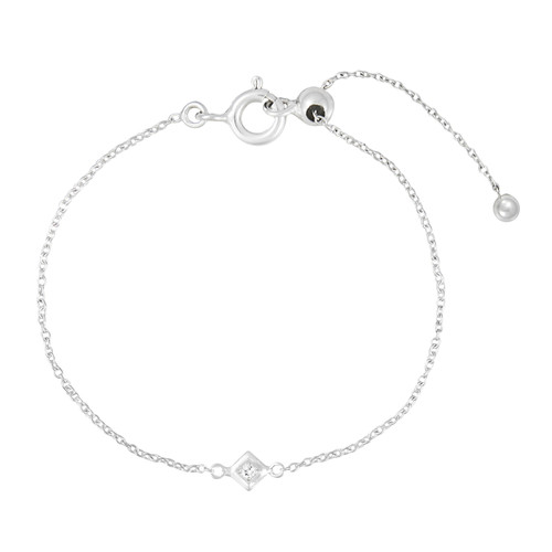 tomfoolery, Silver Petite Square Gem Bracelet, Everyday by tomfoolery 