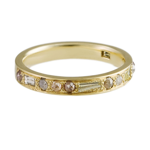 Muse by Tomfoolery,18ct Gold Mixed Cut Puzzle Diamond Eternity Ring, tomfoolery 