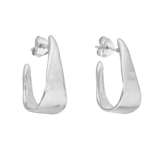 Tomfoolery, Kalila Silver Elongated Hoop Earrings, Karen Hallam