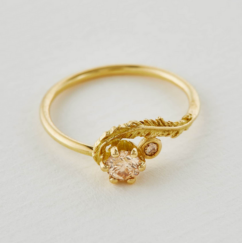 Wisp & Double Champagne Diamond Ring,  alex monroe, tomfoolery