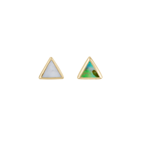 metier by tomfoolery: Bezel Mother of Pearl Mini Triangle Stud