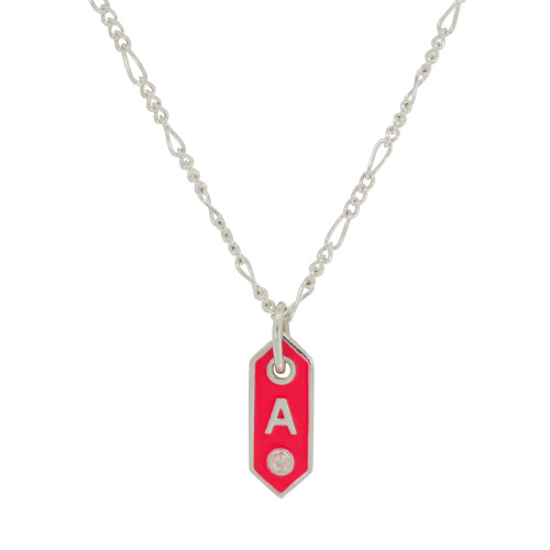 Tiny Signet Enamel & Diamond Initial Letter Pendant Necklace, Nora Kogan, Tomfoolery,
