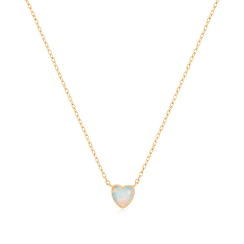 tomfoolery, Tiny Opal Heart Pendant, 14ct Series