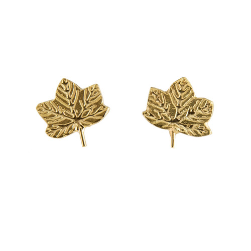 Maple leaf stud by UK jewellery designer Amanda Coleman. Available to shop online at tomfoolerylondon.co.uk