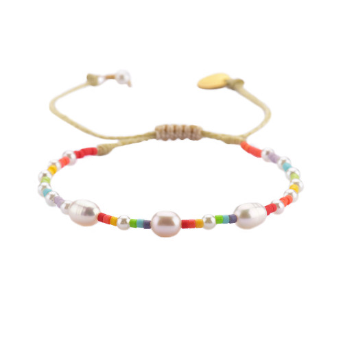 Pearl Rainbow Pride Friendship Bracelet by Mishky available to shop online at tomfoolery London