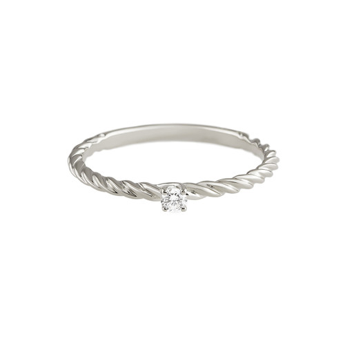 Twisted Diamond Solitaire Ring by tf Diamonds - available at tomfoolery london