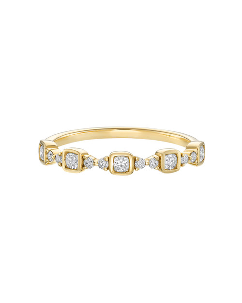 Lumière Square Diamond Half Eternity Ring, - available at tomfoolery london