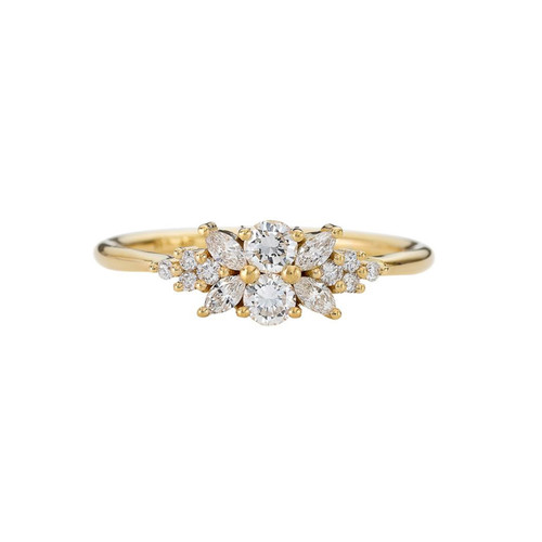 Small Flora Diamond Ring in 18ct yellow gold by Artemer available at tomfoolery london