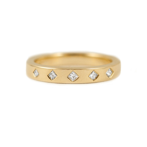 Five Stone Princess Eternity Ring by tf diamonds available at tomfoolery london