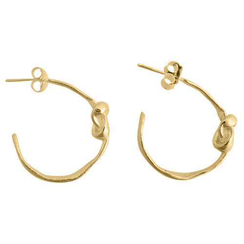 Julia Hoops in Gold Plated Silver by Karen Hallam available at tomfoolery london