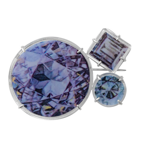Joanna Manousis x tomfoolery london: Agatha Gemstone Brooch Diamond, True Facets
