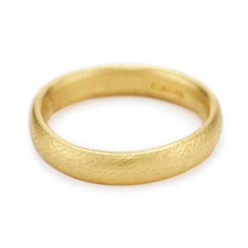 Gold Oval Section 4mm Wedding Band, Ruth Tomlinson, tomfoolery