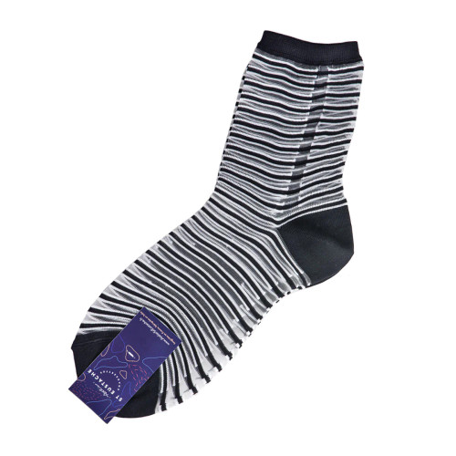 Atelier St Eustache: Notting Hill Black and White Transparent Socks, tomfoolery