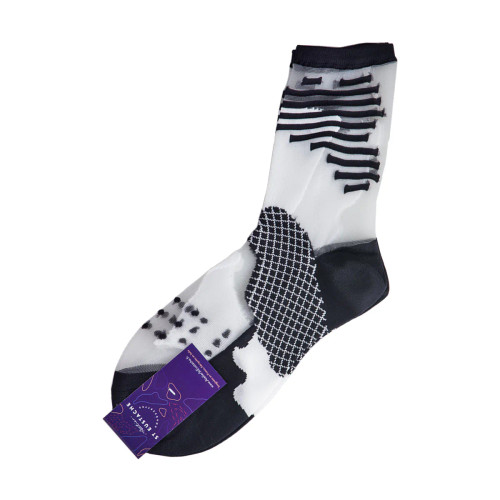 Atelier St Eustache: Tokyo Black and White Transparent Socks, tomfoolery
