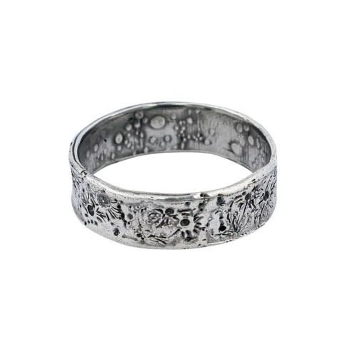 Oxidised Silver Moon Crater Ring 6mm, Momocreatura, tomfoolery