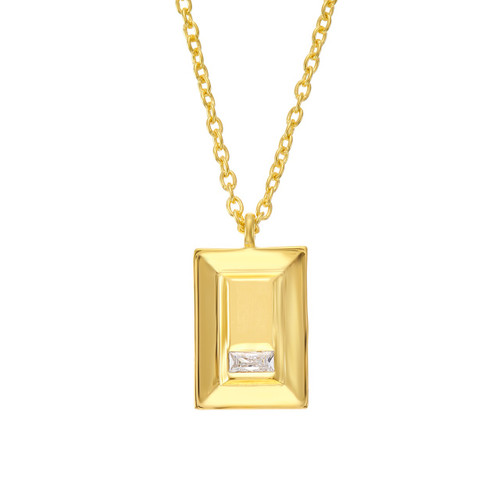 Tribe Baguette Facet Gold Pendant, TRIBE by tomfoolery