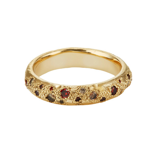 LXXVIII 4mm Cognac & Champagne Diamond Scatter Ring, Ellis Mhairi Cameron