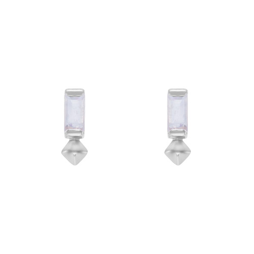 VORA Baguette Gem Silver Studs, TRIBE by tomfoolery