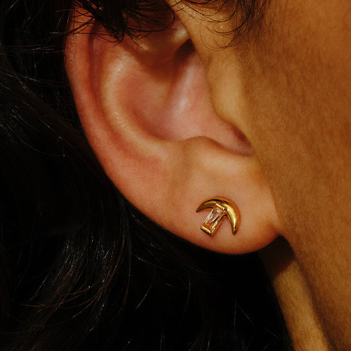 LUNA Gem Silver Studs, TRIBE by tomfoolery