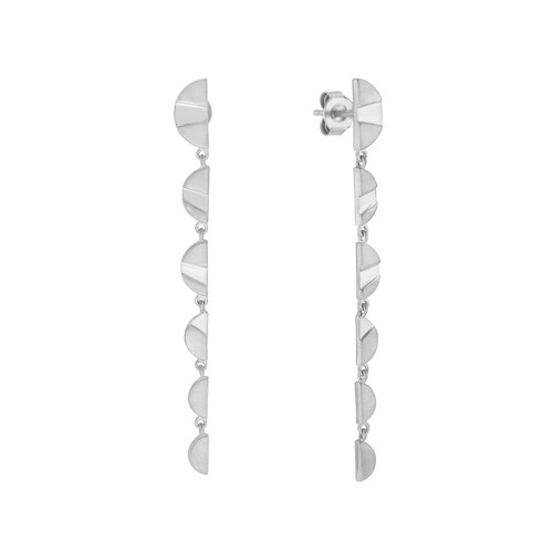 Rayon Half Circle Graduated Drop Earrings, RAYON, tomfoolery