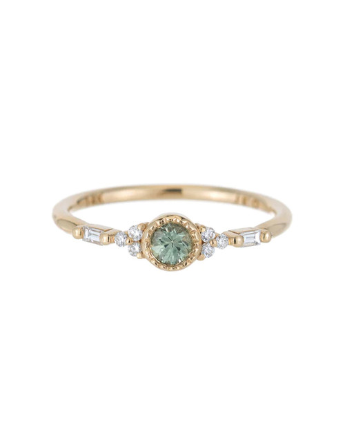 Green Sapphire Round Poeme Ring, Jennie Kwon, tomfoolery