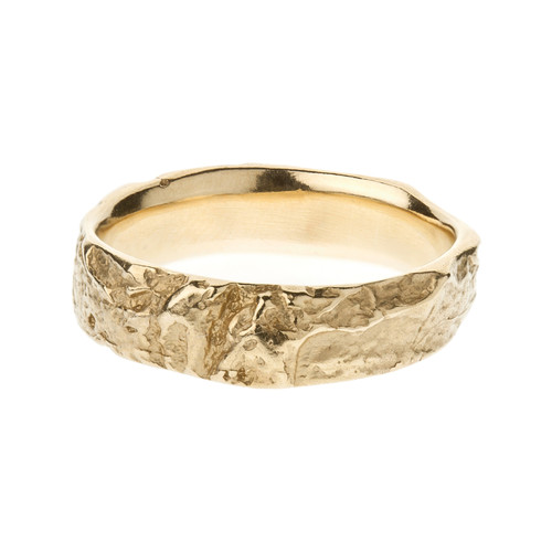 Subtle Oak Ring in 14ct Yellow Gold, Issy White, Tomfoolery London
