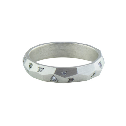 Faceted 4.5mm Wedding Band, Maria Manola, tomfoolery
