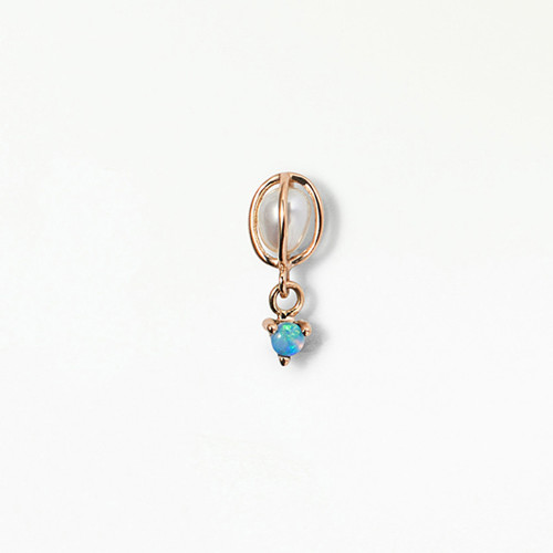 Caged Pearl & Opal Drop Earrings, WWAKE, tomfoolery