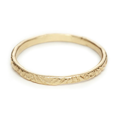 Gold Engraved Wedding Band, Ruth Tomlinson, tomfoolery