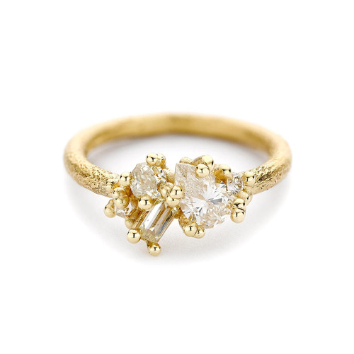 Contrast Cut Diamond Cluster Ring, Ruth Tomlinson, tomfoolery