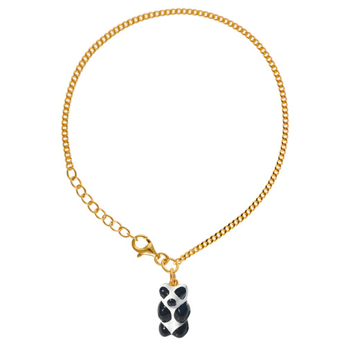 Gold Plated Mini Panda Gummy Bear Bracelet, Maggoosh, tomfoolery