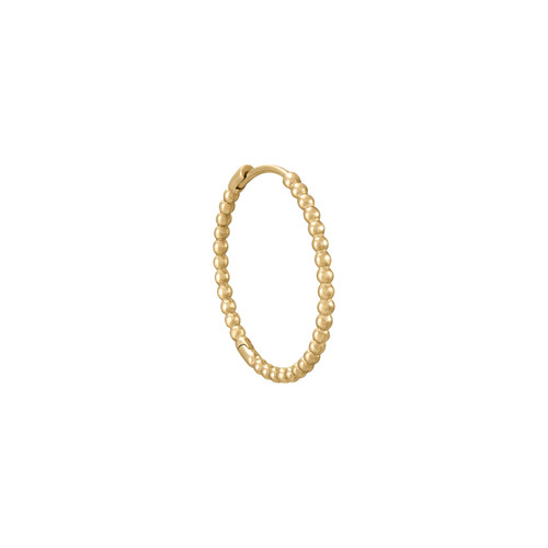 Large Beaded 9ct Yellow Gold Round Clicker Hoops, metier by tomfoolery, tomfoolery