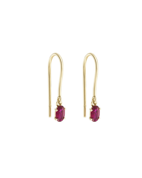 Solo Oval Blue Ruby Drop Earrings, tf House - Infinite, tomfoolery