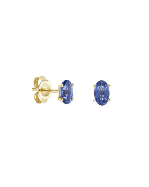 Solo Oval Blue Sapphire Studs, tf House - Infinite, tomfoolery