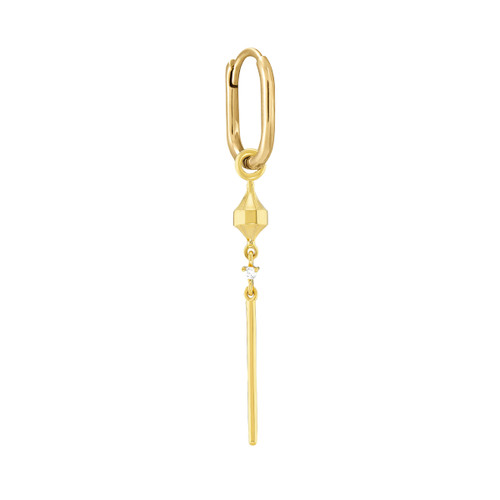 Dala Detail Lucky Lantern Bar .2 Hoop Earring, metier by tomfoolery, tomfoolery