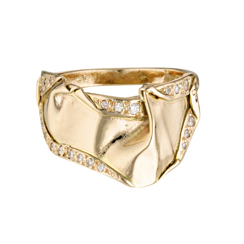 Athena Gold Textured Arch Ring, Mia Chicco, tomfoolery
