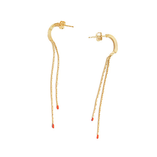 Esma Long Gold Chain Earrings, Judith Benita, tomfoolery