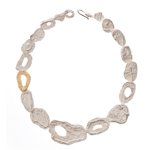 One-Of-A-Kind London Plane Silver Statement Necklace, Issy White, tomfoolery