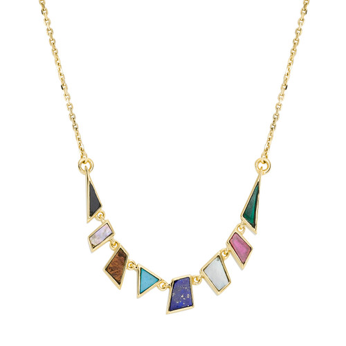 Midi Tesserae Rainbow Gemstone Necklace, metier by tomfoolery