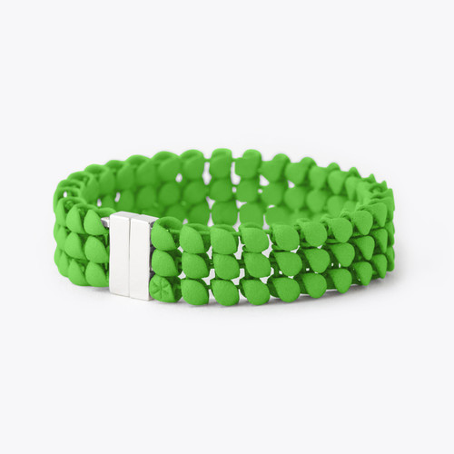 Lime Green 3D Printed Geometric Bracelet, Bolternstern, tomfoolery