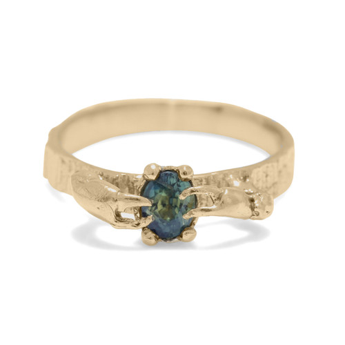 Green Sapphire Mini Claw Ring, Eily O Connell, tomfoolery