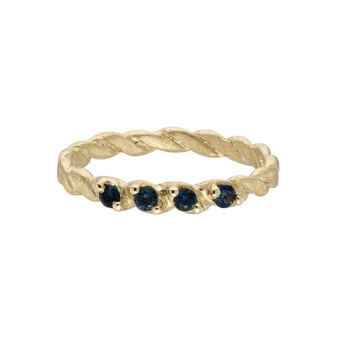 Gold & Sapphire Twisted Ring, Rosalyn Faith, tomfoolery