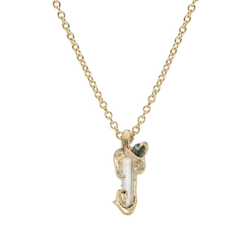 One-Of-A-Kind Lab Diamond & Sapphire Fae Drop Necklace, Charlotte Rowenna, tomfoolery