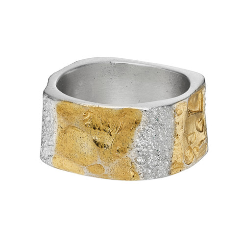 Silver & Gold Wide Square Ring, Eva Stone, tomfooley