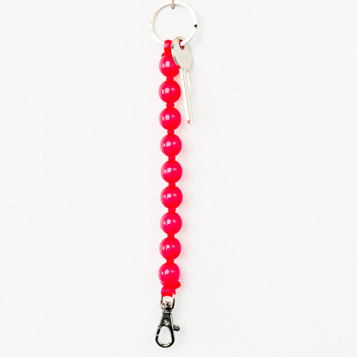 Neon Pink Big Perlen Short Wooden Beaded iPhone & Keychain, Ina Seifart, tomfoolery
