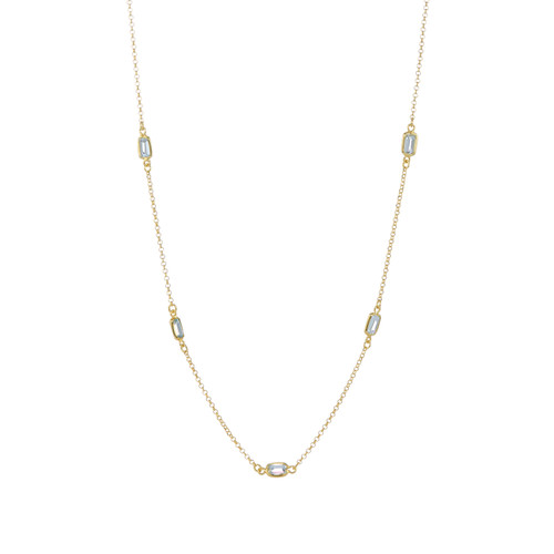 Blue Topaz Octagon Chain Necklace, tf House - Beaded, tomfoolery